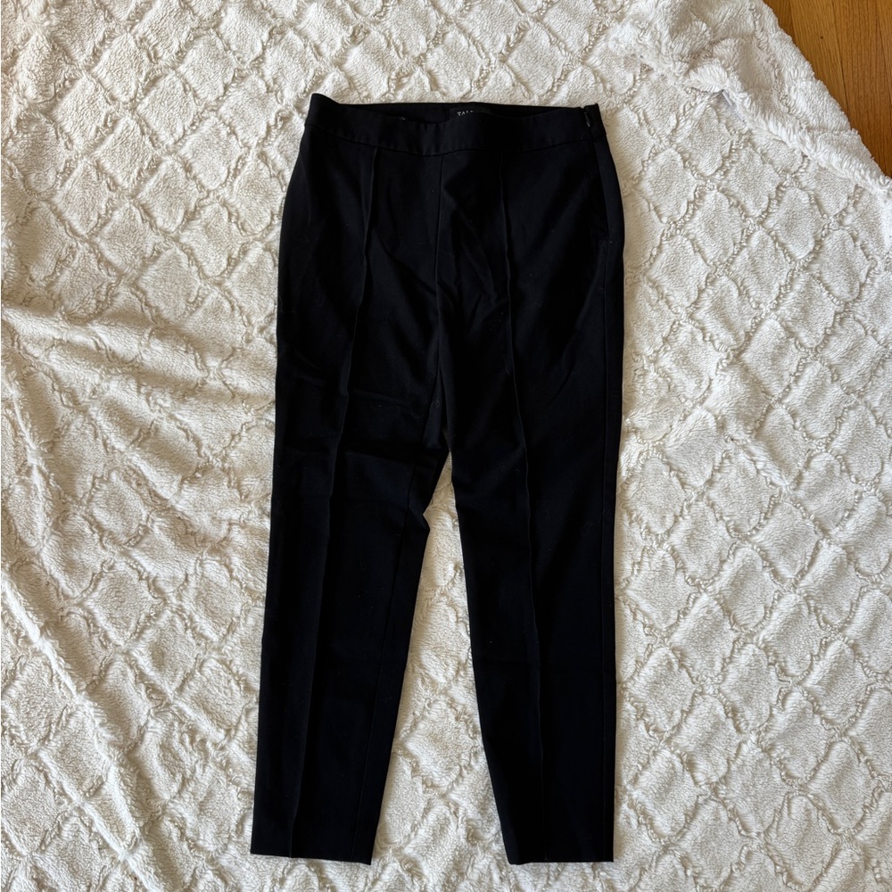 Talbots High-Waist Skinny Ankle Pants Black Tailored Stretch 2P